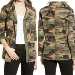 Madewell 100% Cotton Green Camouflage Utility Jacket Full Zip Pockets Size XS